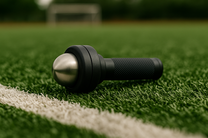 REVLO myofascial relief tool by SCAP Athletics - stainless steel rolling ball for deep tissue muscle recovery on turf